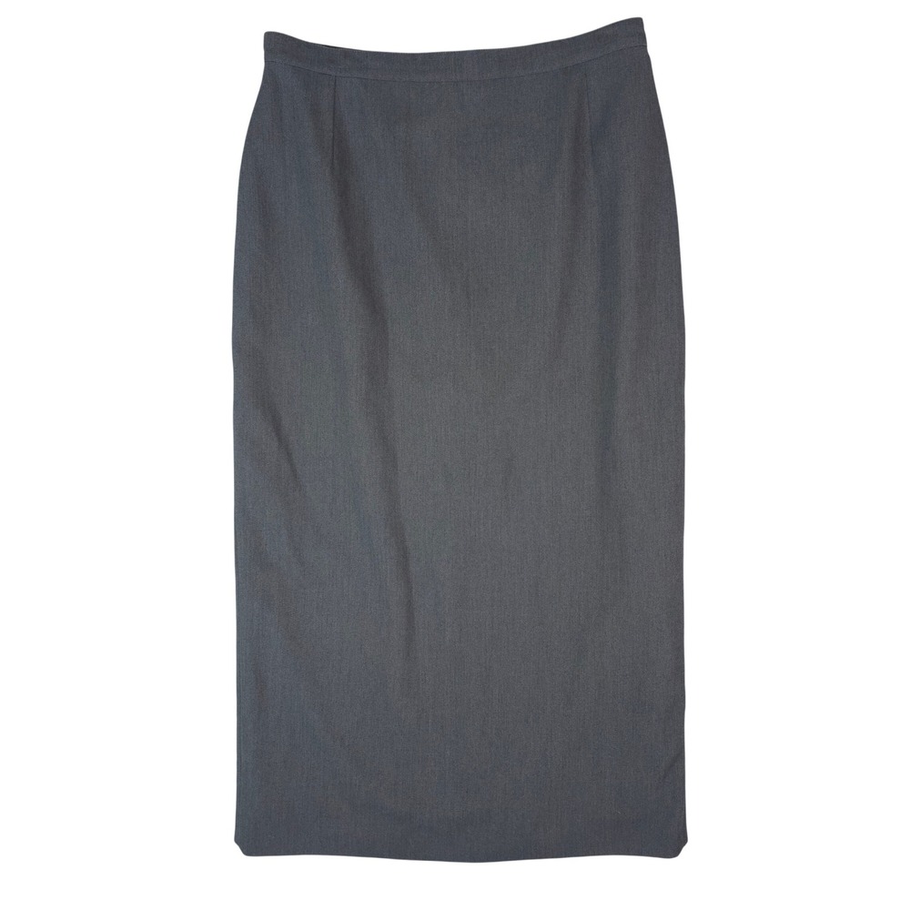 Vintage Gurel Ankara Pencil Skirt Women 44 Gray Lined Wool Blend Midi Maxi